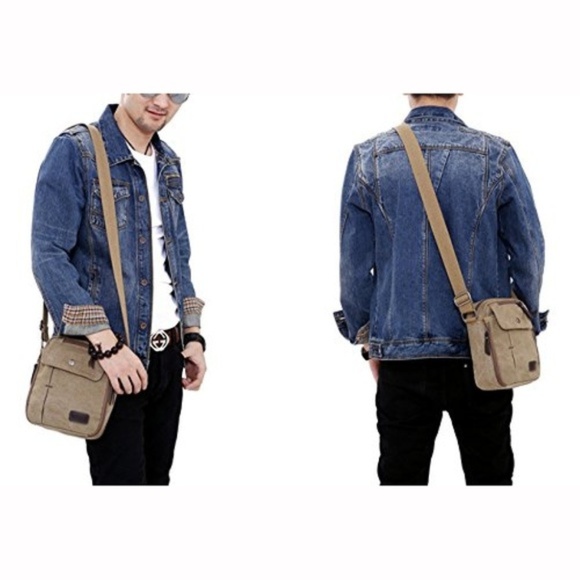 Mens "Jacob" Small Canvas Casual Shoulder Bag - Picture 4 of 6